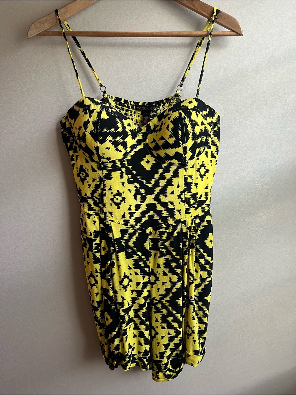 Material Girl Yellow and Black shorts romper